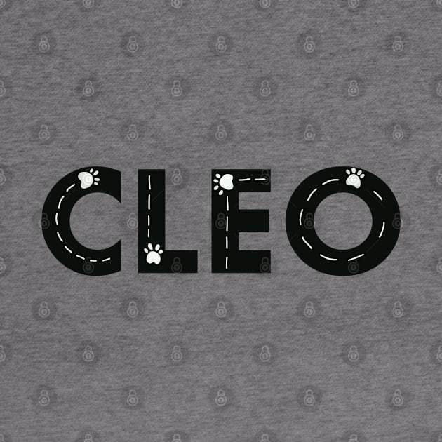 Cleo cat name made of hand drawn paw prints by GULSENGUNEL